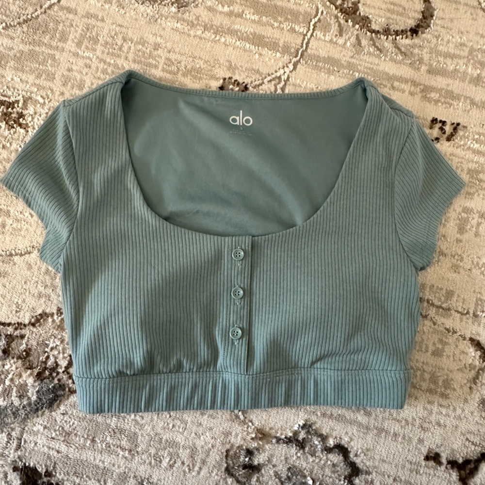 Alo Yoga Blissful Henley Bra Top